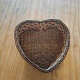 Small wicker basket in the shape of a heart.