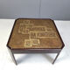 Vintage etched brass side table, 1970s
