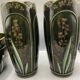 Rare Ensemble Art Nouveau vers 1900 – Céramique émaillée décor iris – Trio