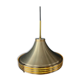 Suspension en verre et aluminium brossé de style mid-century
