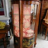 Asian decor rosewood marquetry showcase