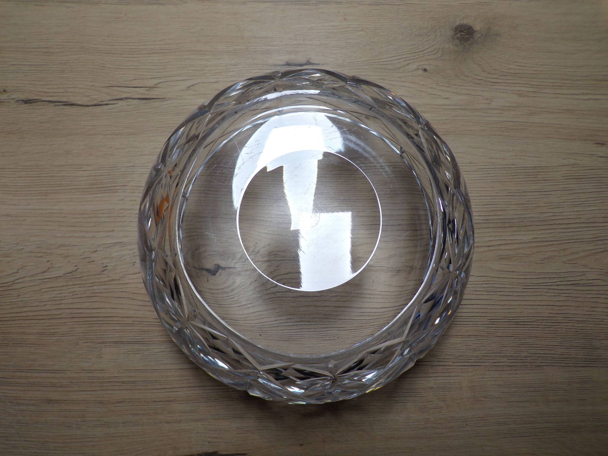 Silver cut crystal salad bowl Ø20cm