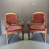 Pair of Louis Philippe cherry armchairs
