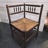 Antique corner fireplace armchair