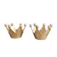 Pair of crown candle holders in brass