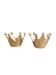 Pair of crown candle holders in brass