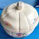 Soupière ancienne Badonviller – demi-porcelaine ivoire, fleurs et dorure