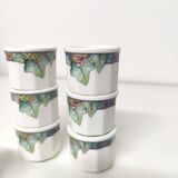 Lot 8 coquetiers porcelaine Villeroy et Boch Pasadena décor floral