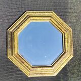 Octagonal Tuscan Wall Mirror. Art Deco. Iridescent wood/brass frame.