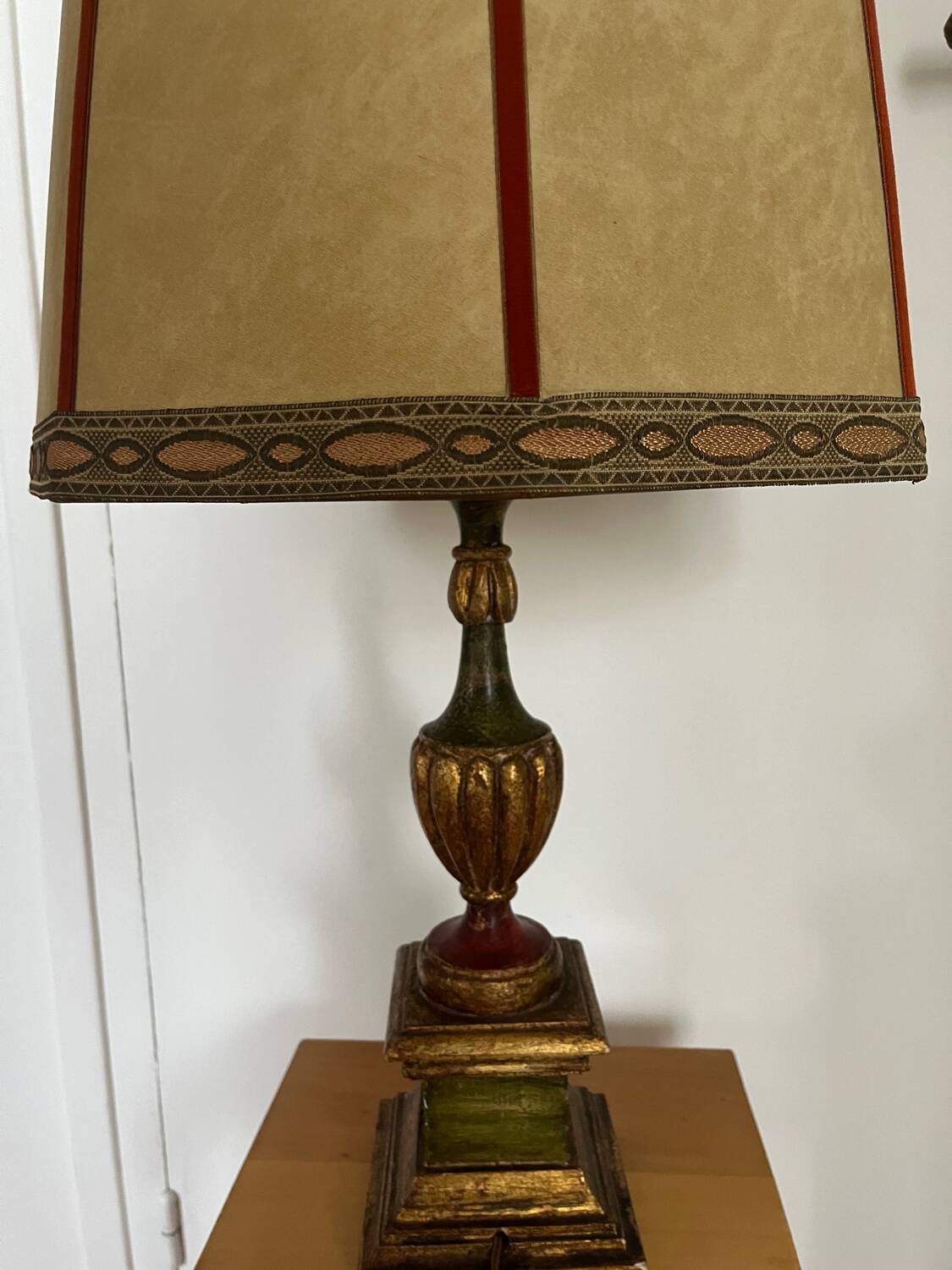 Old wooden foot lamp
