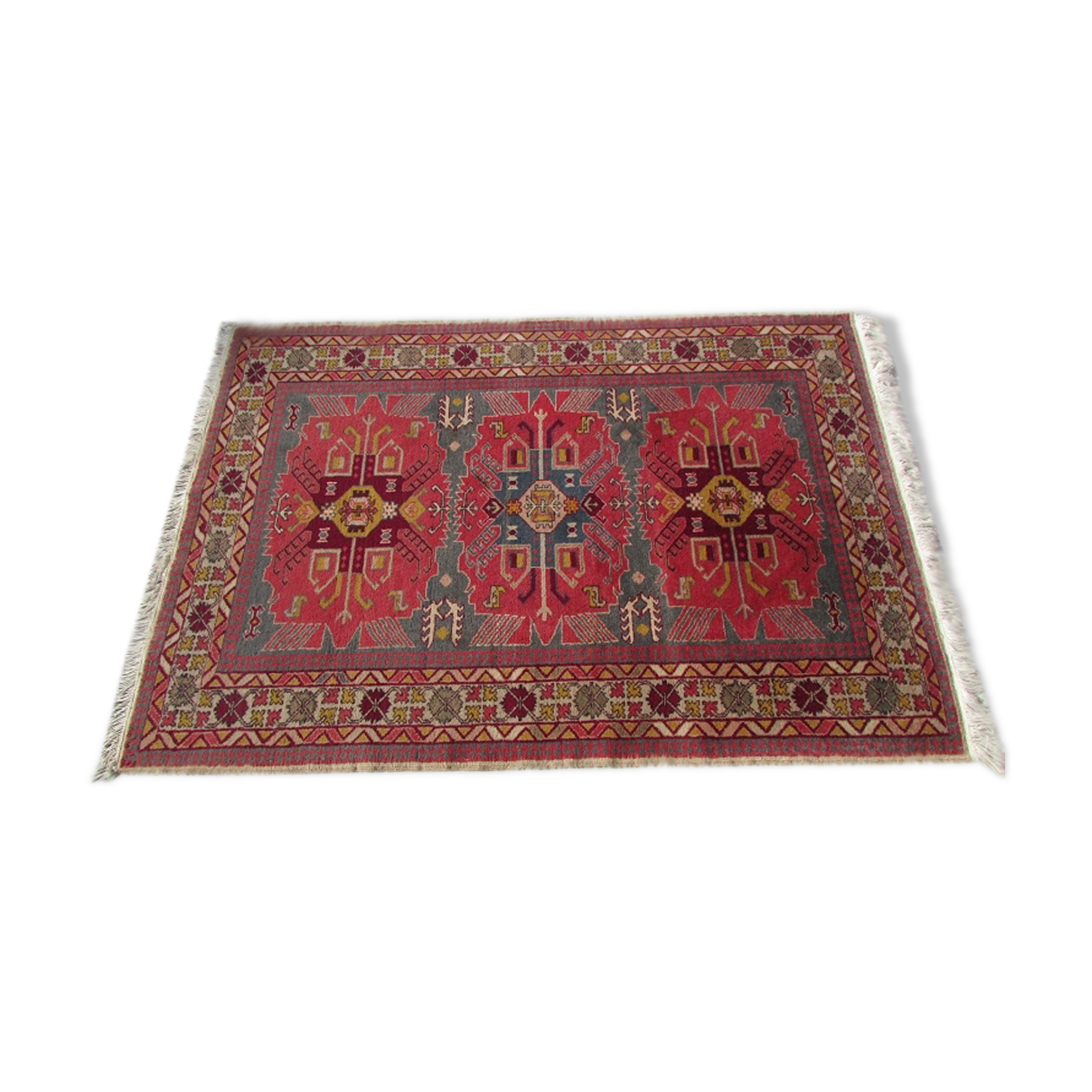 Old, handmade oriental wool rug, Dagestan, 150 x 105 cm