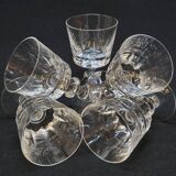 5 verres a pied porto en cristal cristallin de portieux taillé