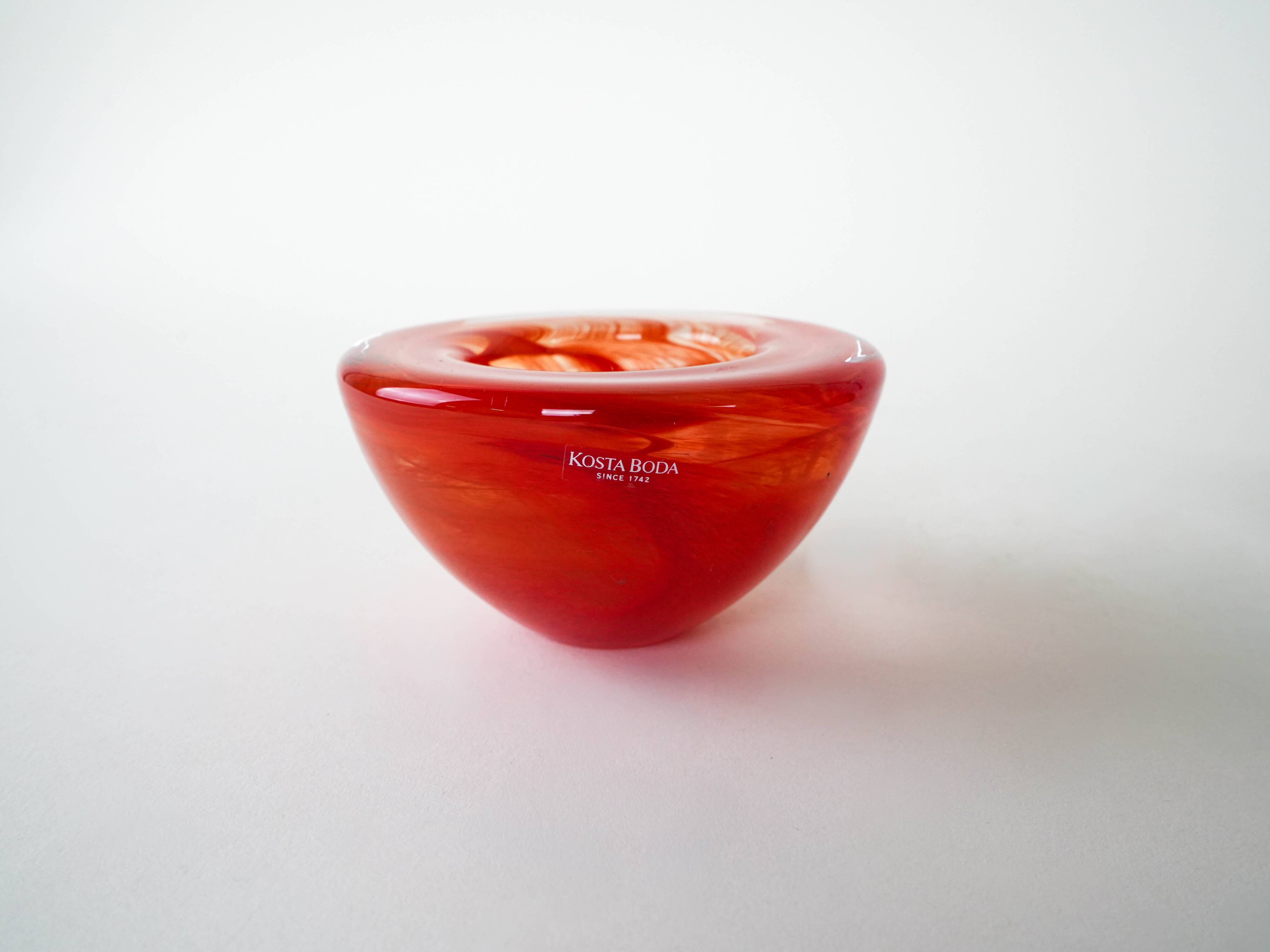 Set of glass candleholders, Swedish design, 1970s, manufactured by Kosta Bo