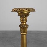 Pair of Gilt Wooden Pedestals with Plaster Decoration, France 19th Century