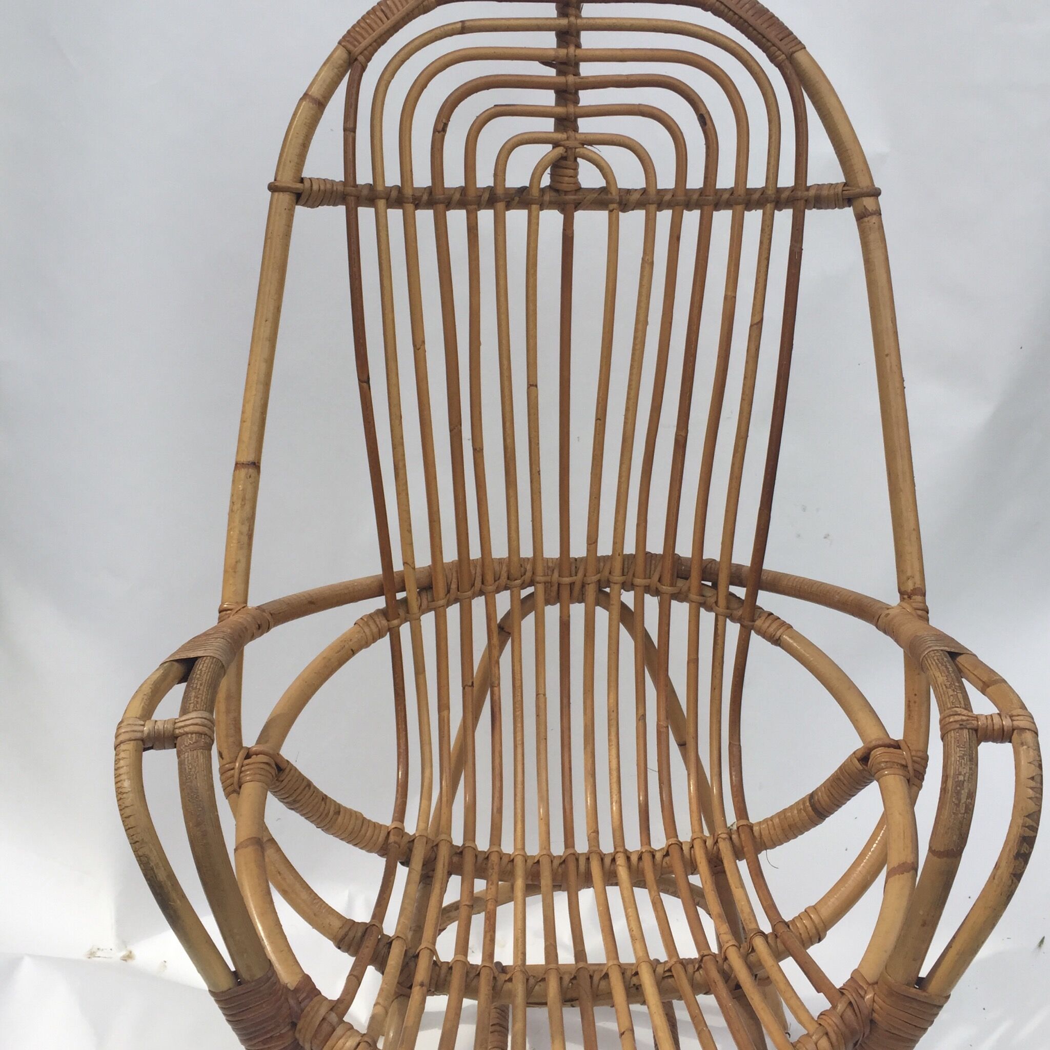 Pair of rattan armchairs
