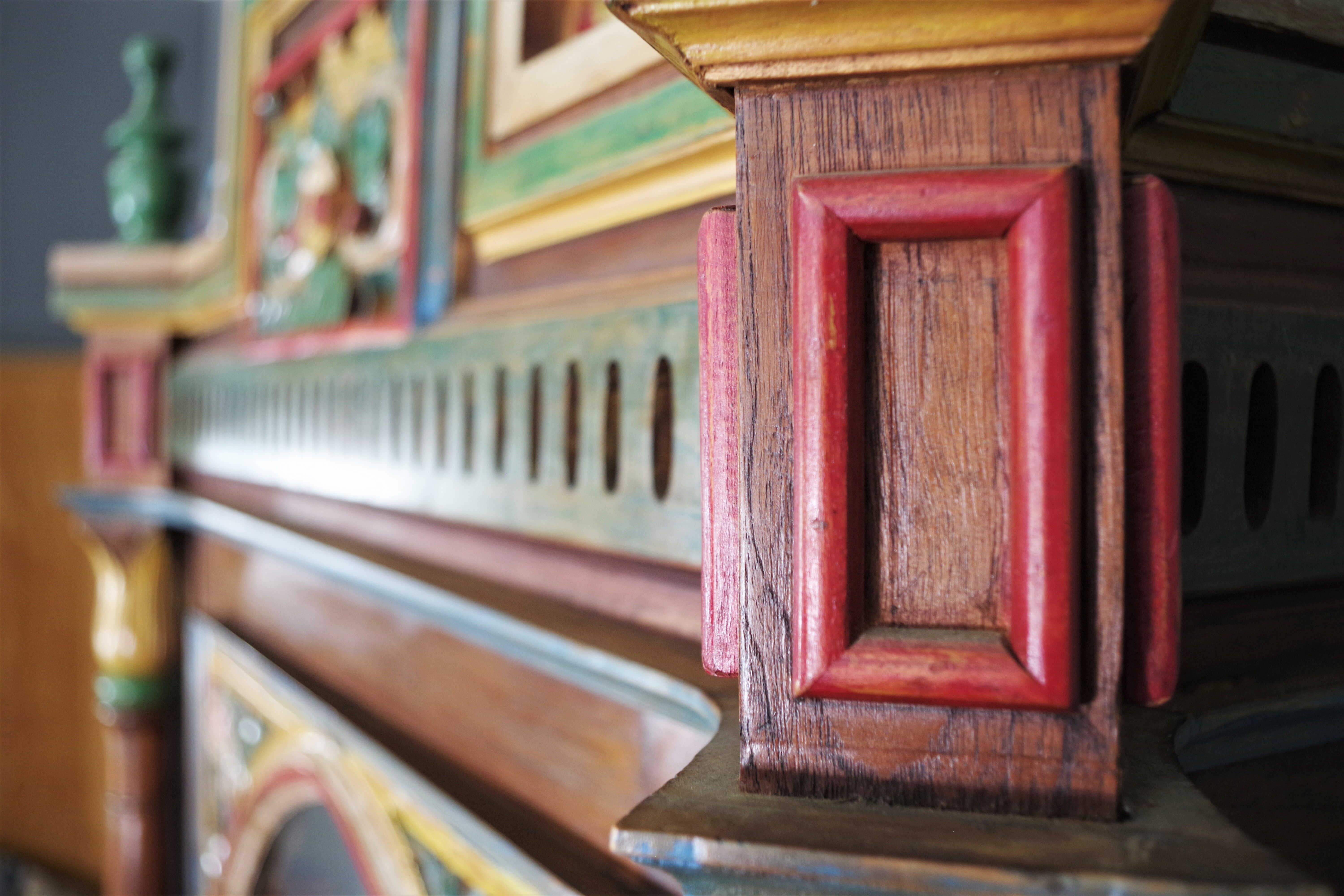 Carved wooden sideboard