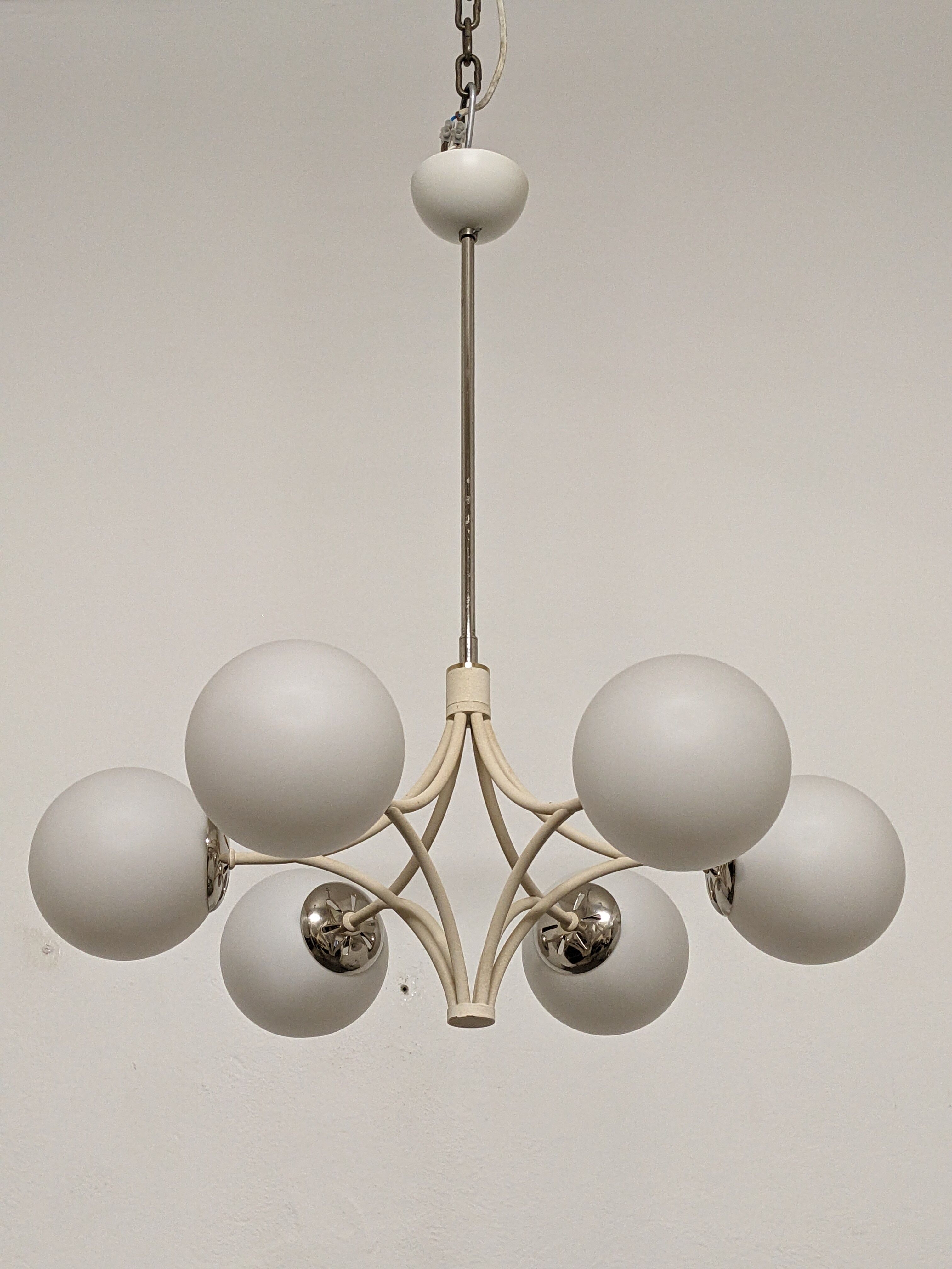 Space age chandelier with 6 lights of the 50s/60s