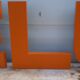4 lettres industrielles des années 70 en aluminium