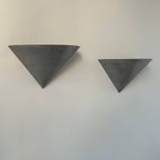 Pair of vintage conical wall lights, brushed metal, France 1970.