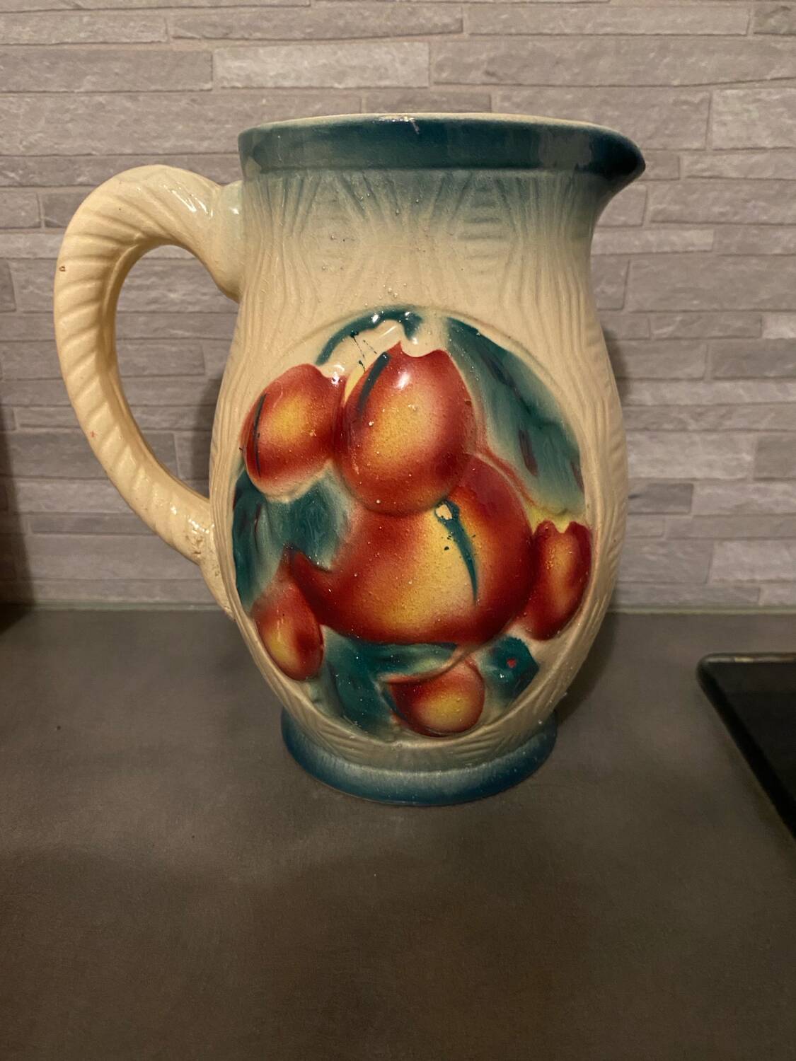 Carafe, vintage, barbotine