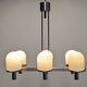 Space Age chandelier with 6 lights in white sandblasted opalines from the 60s/70s