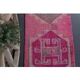 Vintage Turkish Hand-Knotted Wool Cotton Pink Runner Rug 80x264