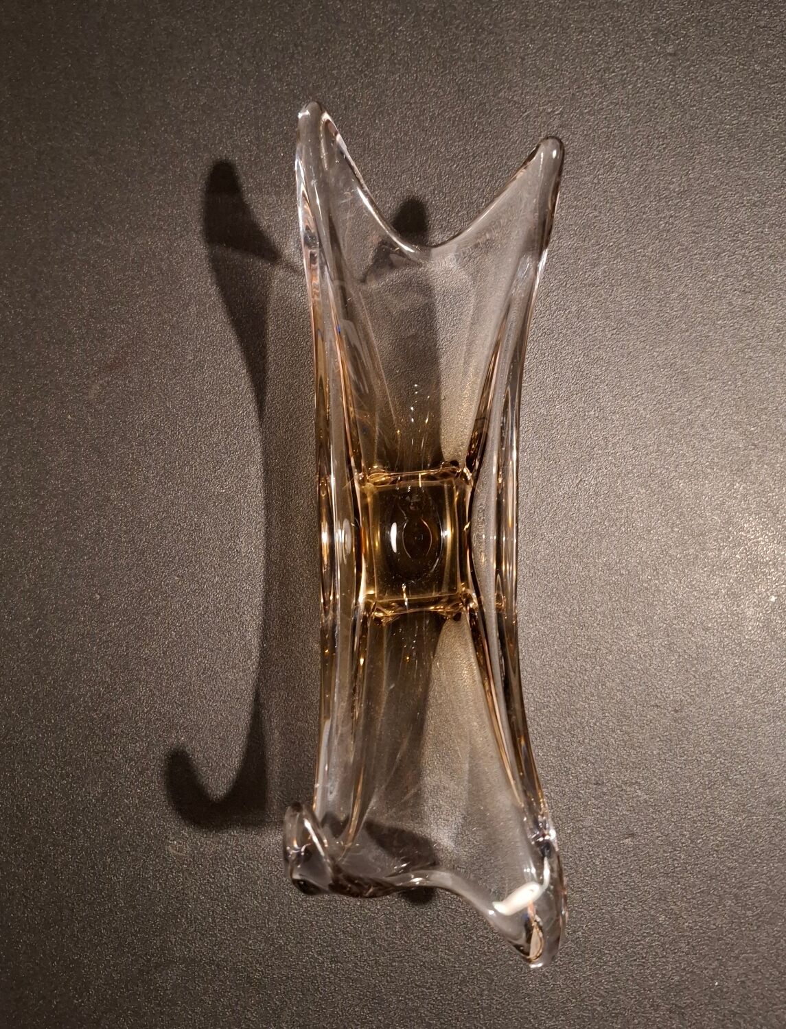 Smoked glass catchall from the seventies.