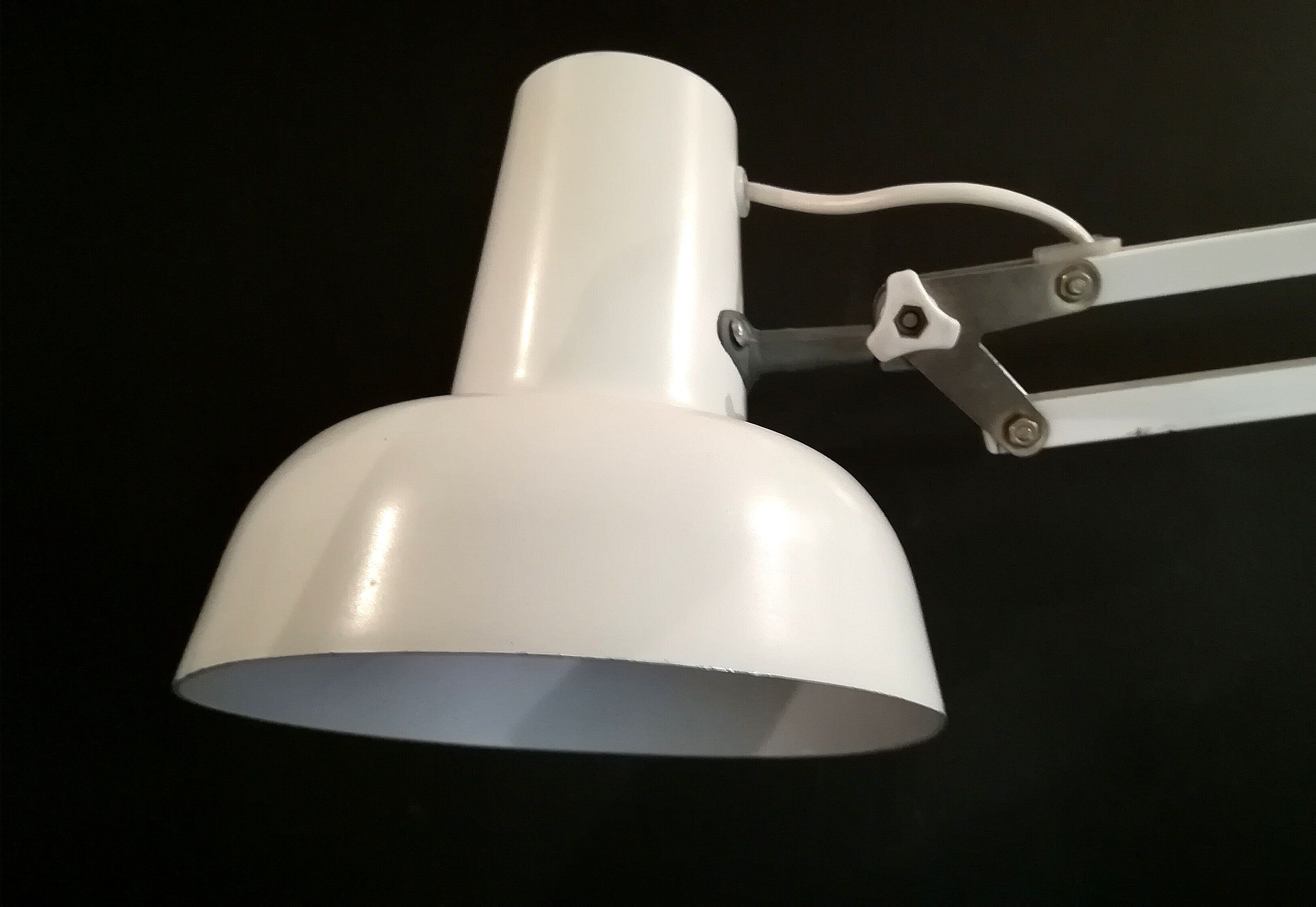 80 years white metal architect lamp