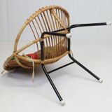 Fauteuil en rotin des années 50 de Rohé Noordwolde