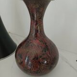 Cloisonné brass vase decorated with lotus flowers
