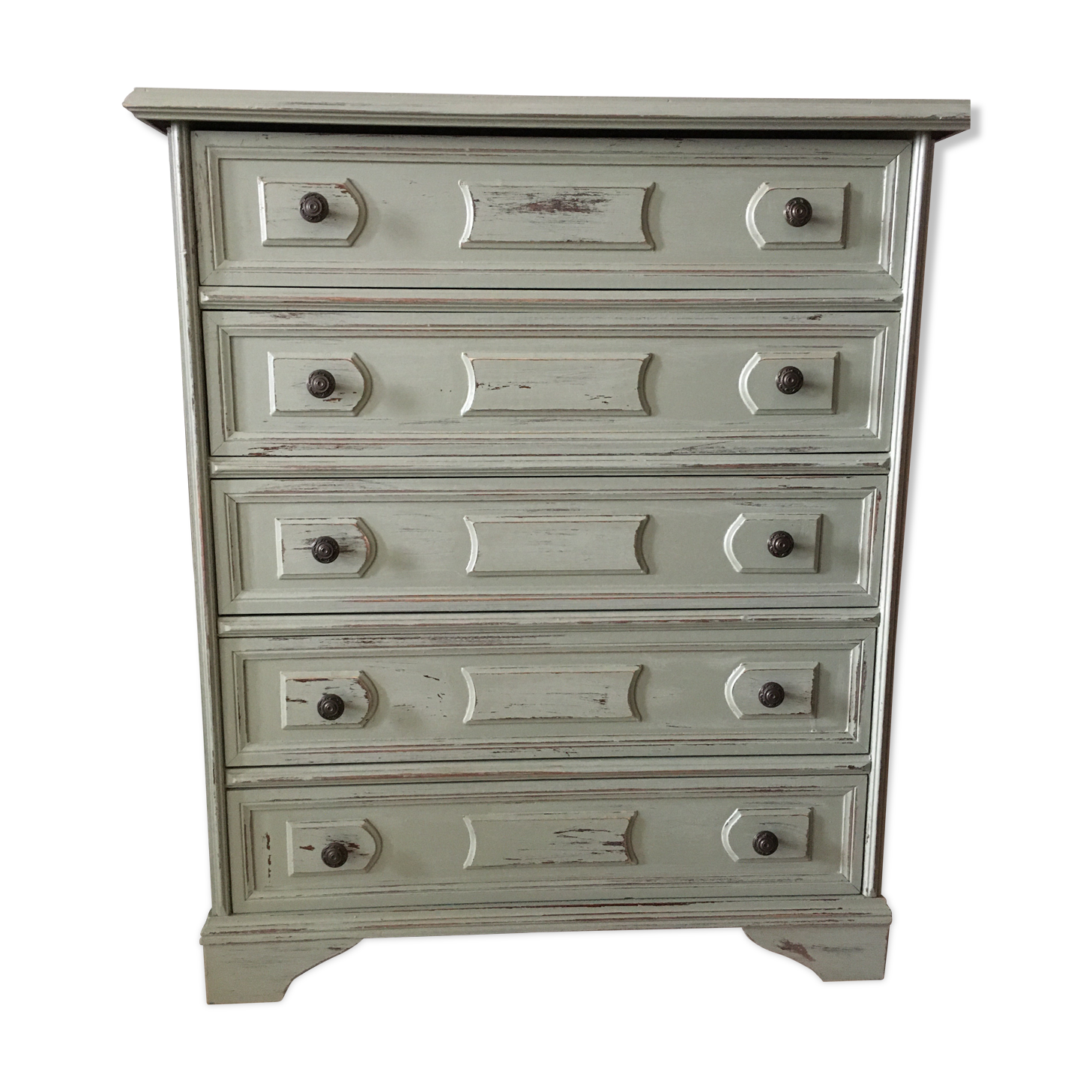 Sage green patina dresser