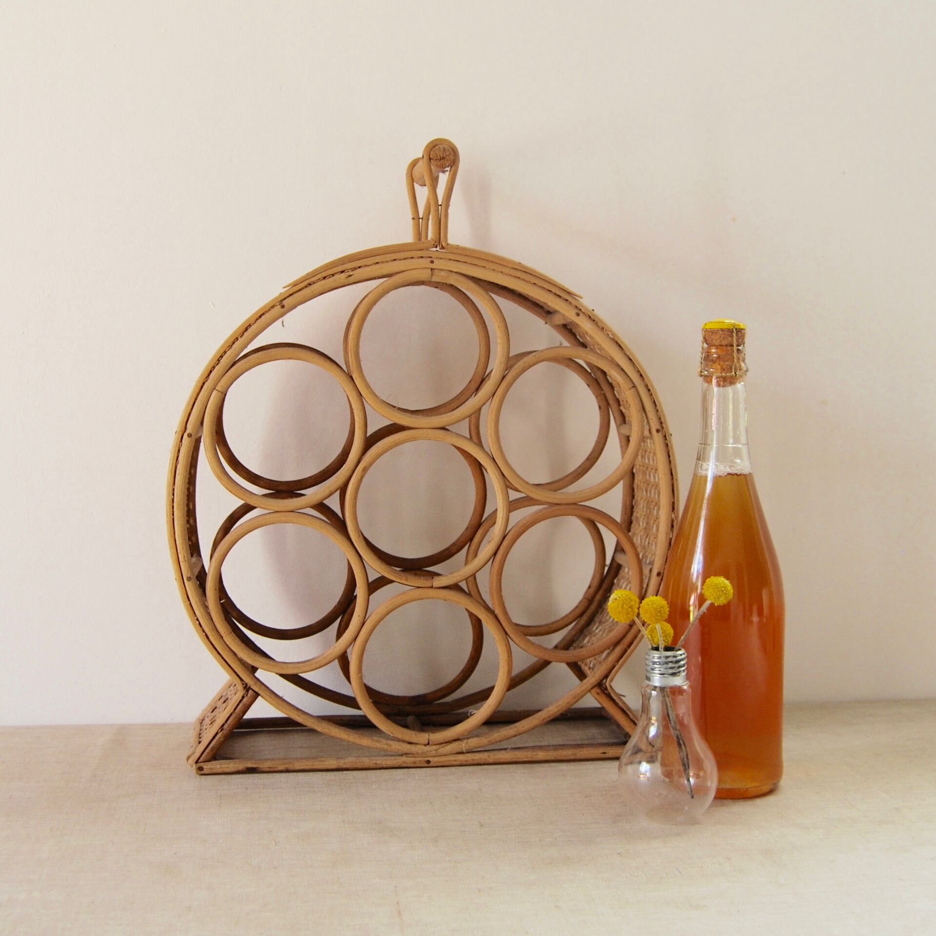 Rattan bottle holders