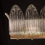 Luxury Large Size Art Decò Chandelier By Barovier e Toso, Murano Glass, 1940