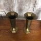 Pair of old art deco vases in vintage brass