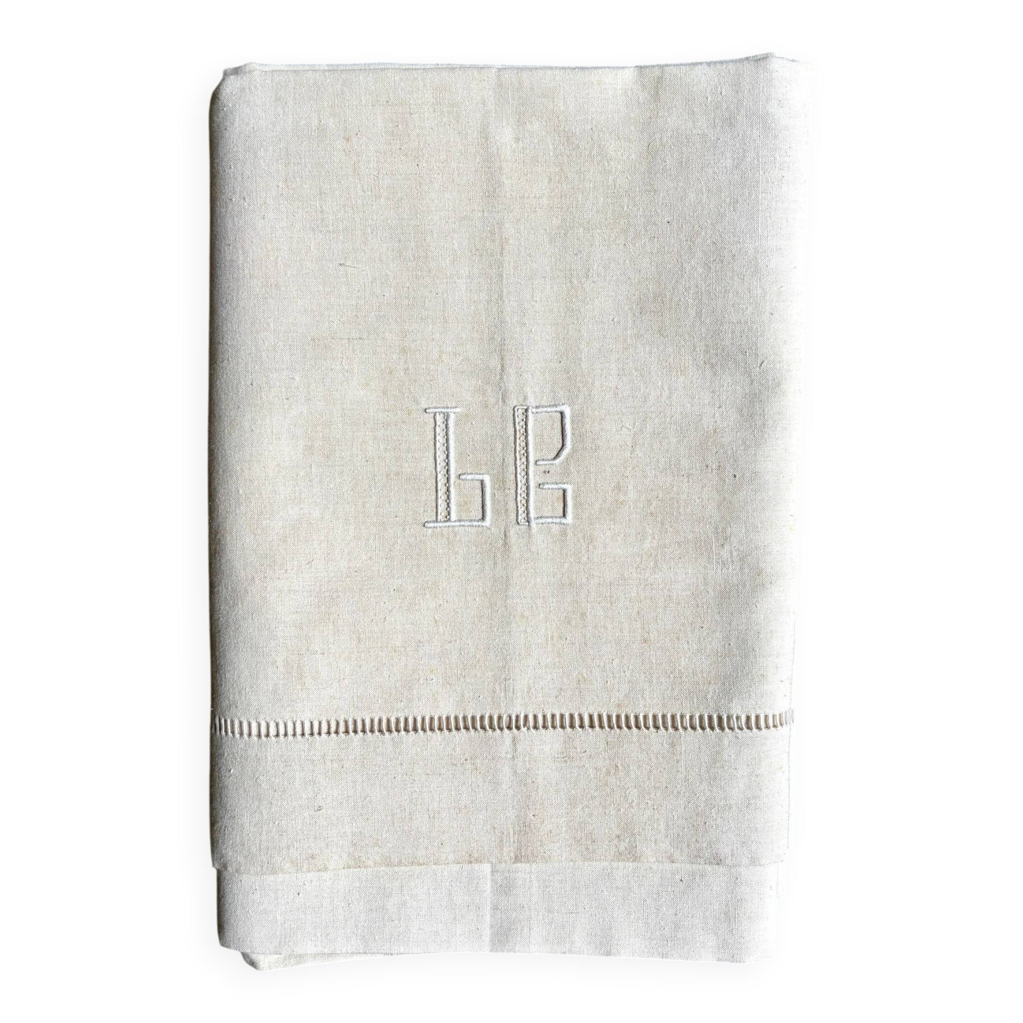 Linen-cotton cloth with Venetian openwork and monogram no. 3, 180 x 312 cm