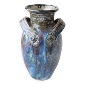 Blue stoneware vase