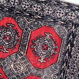 Handmade vintage Uzbek Bukhara rug 84cm x 127cm 1970s