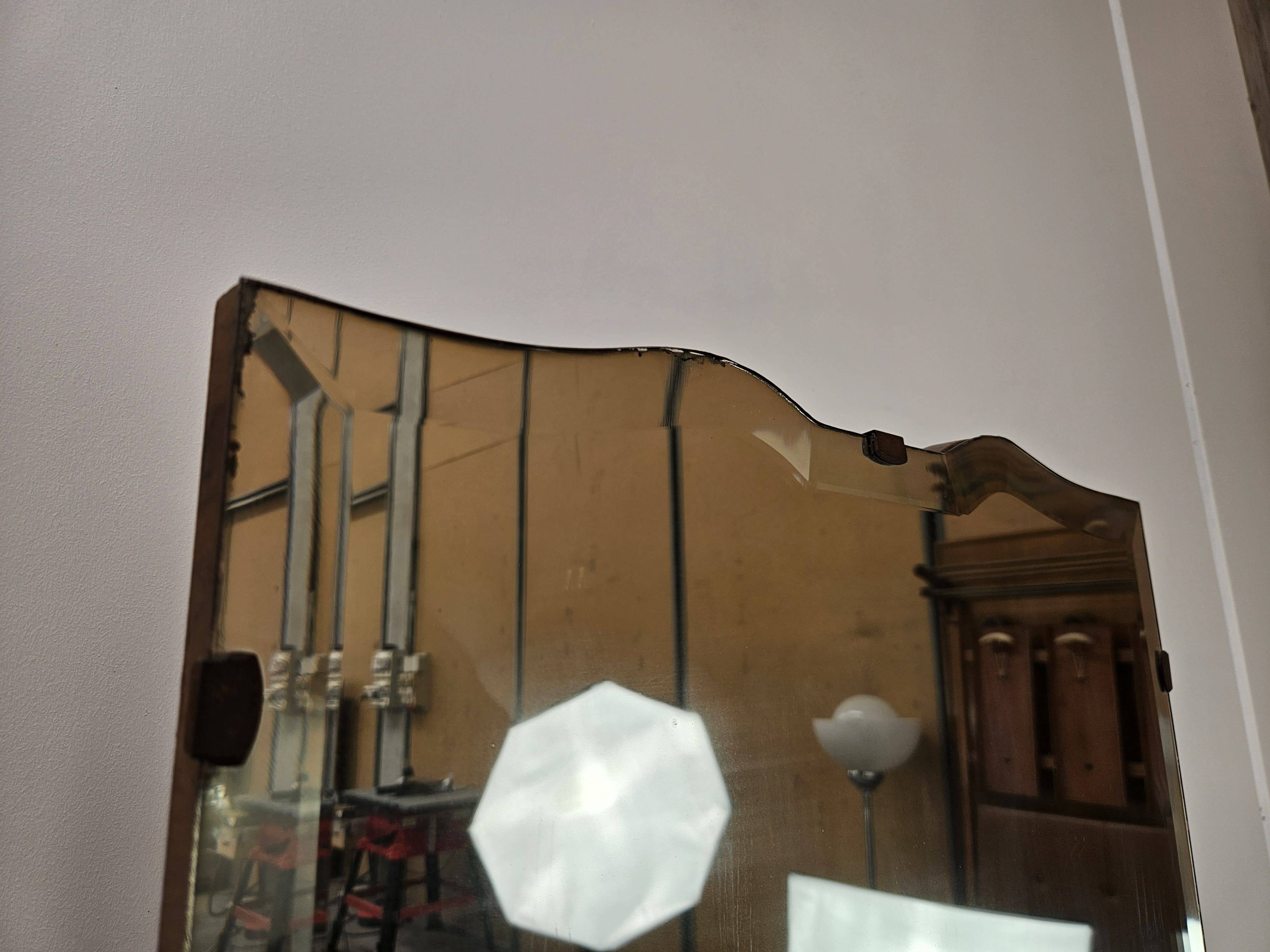 Art Decò dressing table in walnut root with mirror