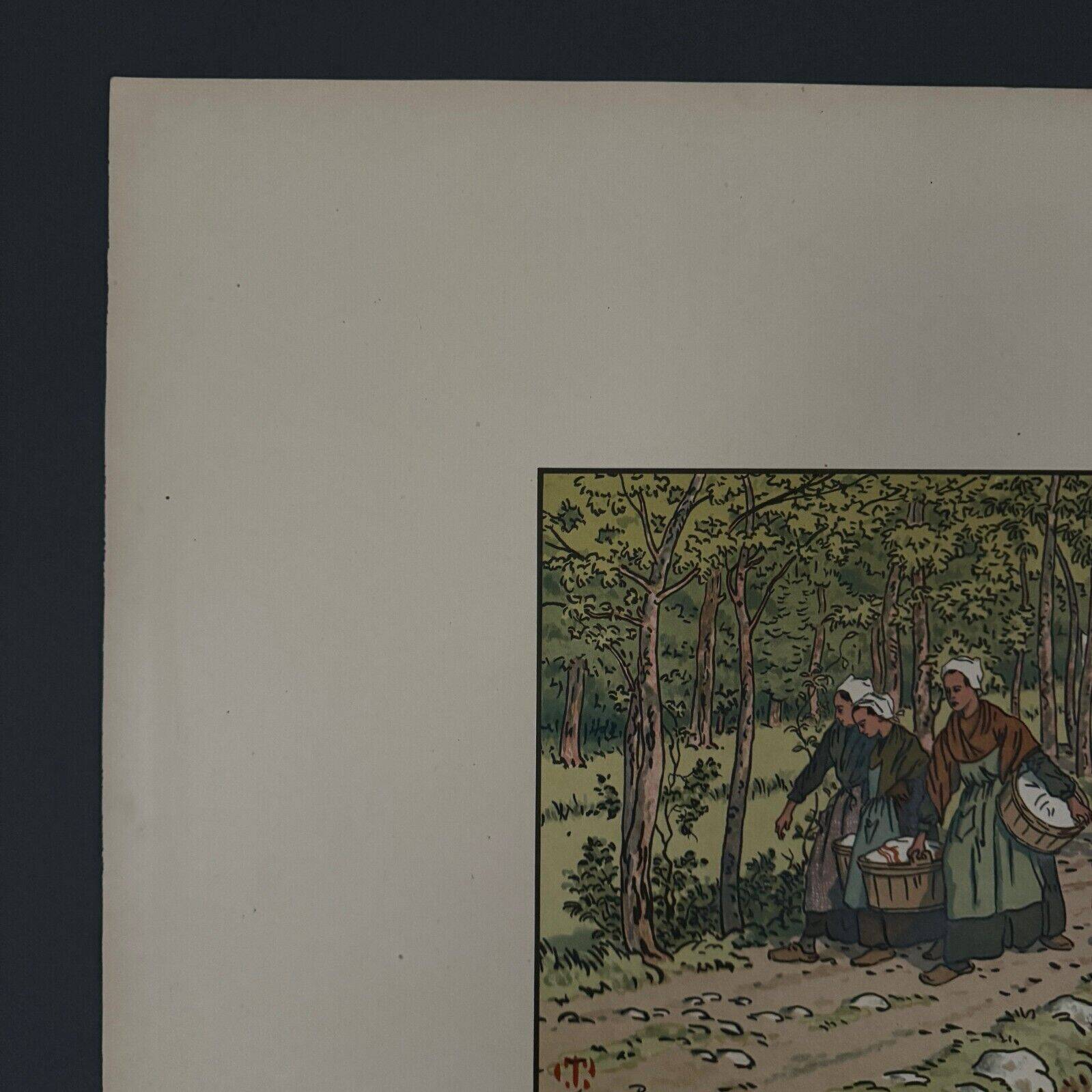 Lithograph by Henri Rivière The Beautiful Country of Brittany Washhouse in Tréboul