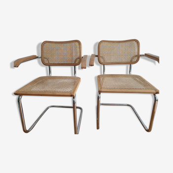 Paire de fauteuils Cesca B64 par Marcel Breuer
