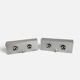 Pair of Space Age wall sconces in brushed aluminium – 1970s/80s