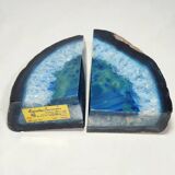 Sujetalibros de ágata azul. Brasil, 1990s.