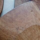 Ensemble assiettes et plat scandinave en bois massif vintage