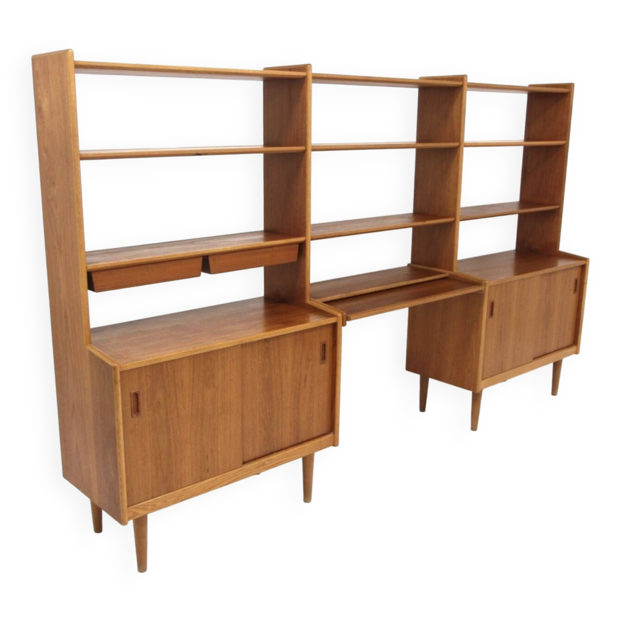 Scandinavian "Triple" teak bookcase, Breo, Oderljunga, Sweden, 1960