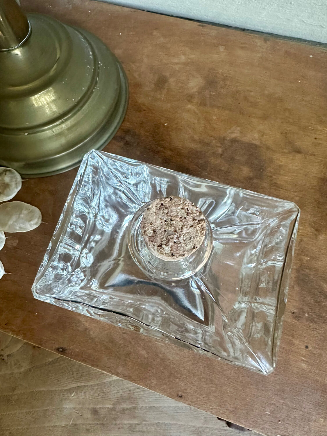 Old glass and cork bottle