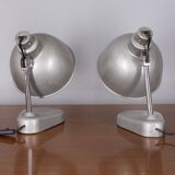 Pair of vintage 1960s metal table lamps by Seminara design