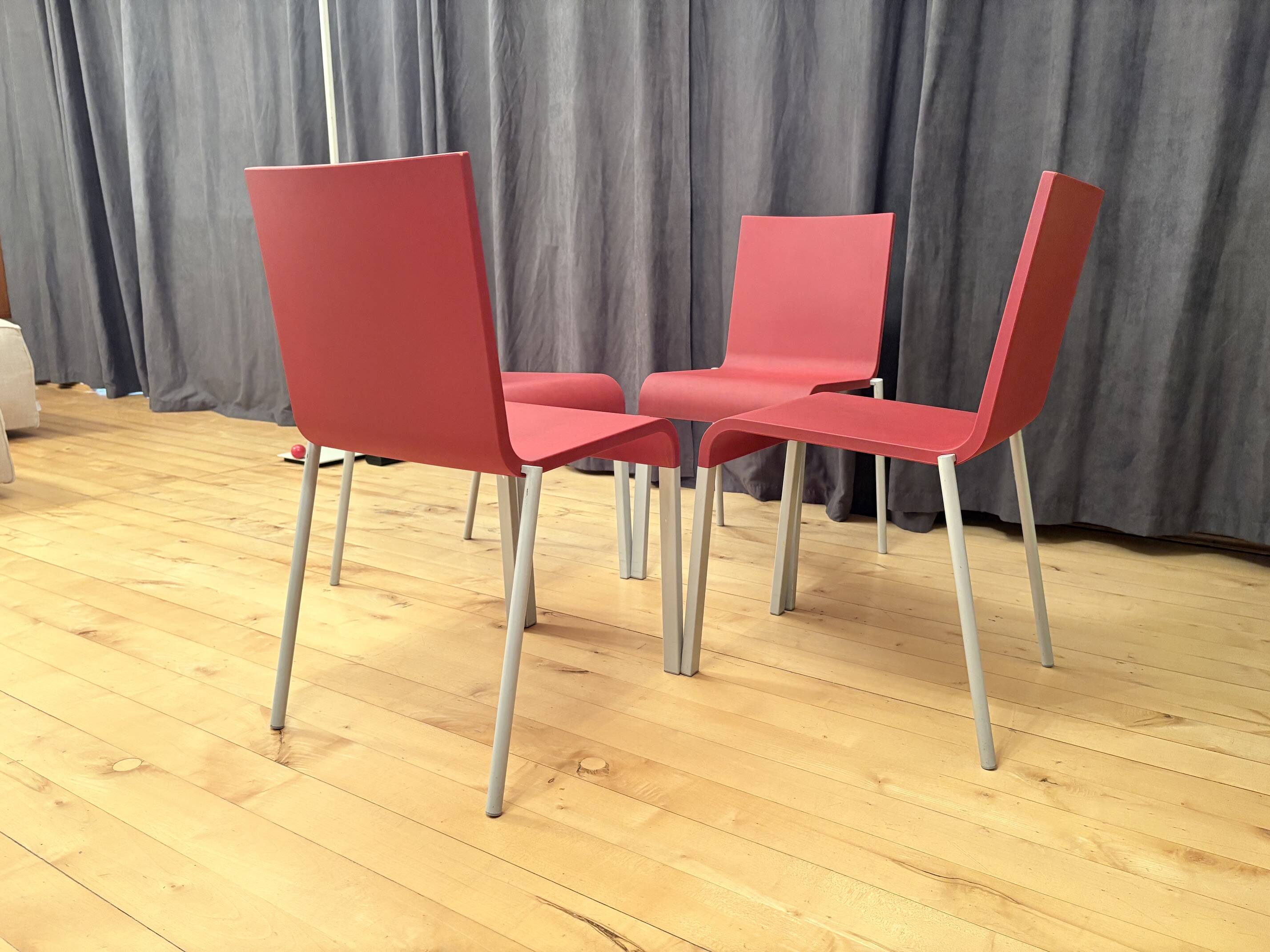 Set of four stackable .03 chairs designed by Maarten van Severen, Vitra, Sw