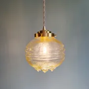 Suspension Space Age in transparent yellow glass, 1970 (10 available)