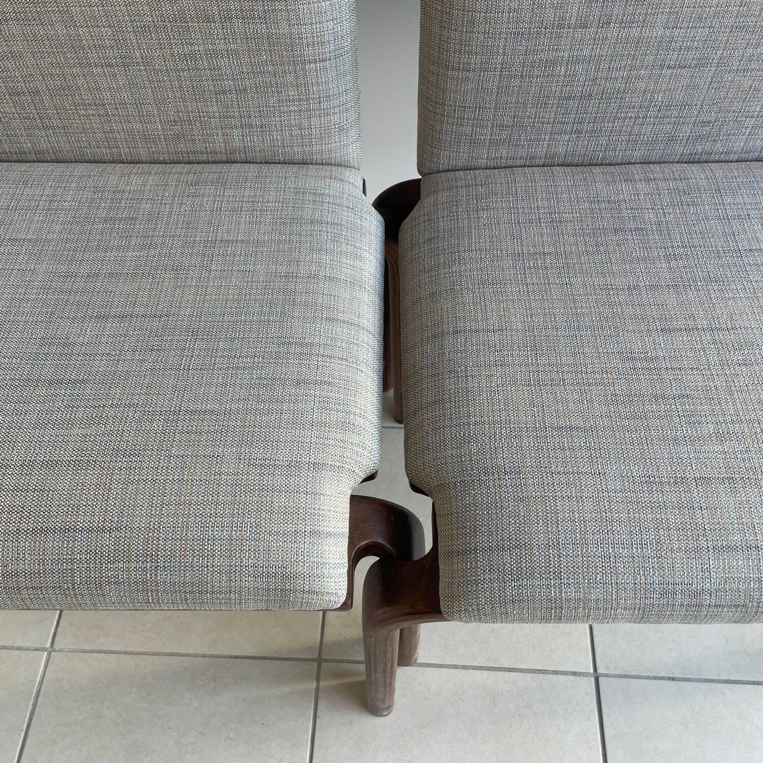 Chaises en noyer encastrable, Sauder designare, années 1960, USA