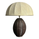 Lampe de table extra large en rotin à tige de crayon avec abat-jour en forme de champignon, années 1970